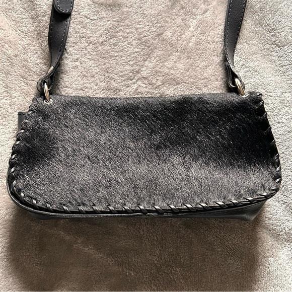 DADABO Made in Italy Leather Fur Shoulder Bag - Picture 2 of 13